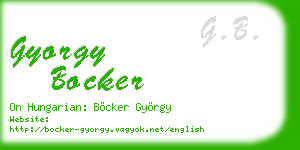 gyorgy bocker business card